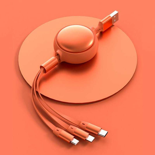 3 In1 USB Cable Micro USB Type C Cable 3 In 1 2.4A Retractable USB C Charging Cable - AMIR BAGS INDIA PRIVATE LIMITED