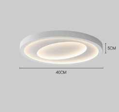 Nordic style bedroom LED ceiling light with round white lamp shade and smart voice control