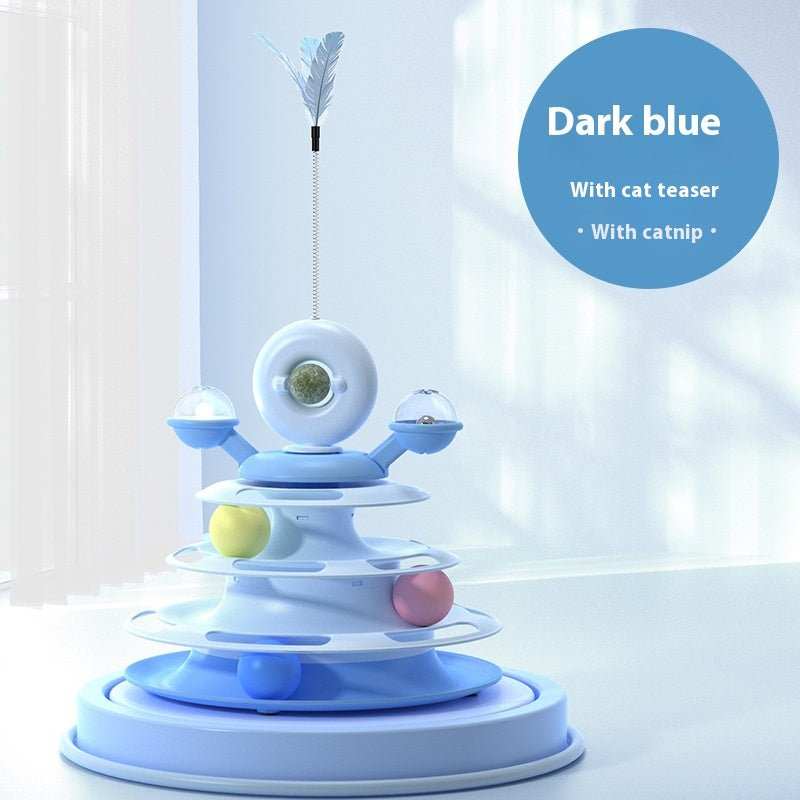 4 Levels Cat Toy Tower Turntable Roller Balls Toys Interactive Intelligence Pets Toys Training Track Puzzle Funny Games Accessories Pet Products - AMIR BAGS INDIA PRIVATE LIMITED