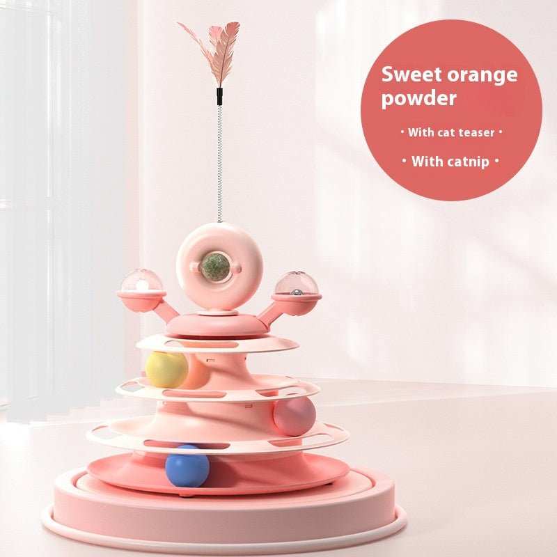 4 Levels Cat Toy Tower Turntable Roller Balls Toys Interactive Intelligence Pets Toys Training Track Puzzle Funny Games Accessories Pet Products - AMIR BAGS INDIA PRIVATE LIMITED