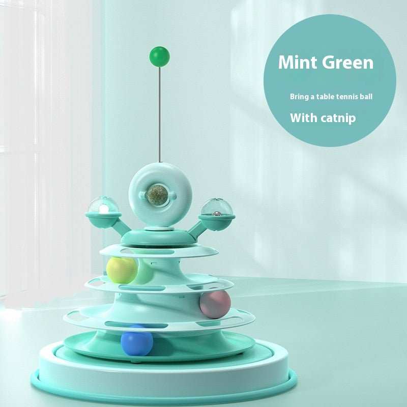 4 Levels Cat Toy Tower Turntable Roller Balls Toys Interactive Intelligence Pets Toys Training Track Puzzle Funny Games Accessories Pet Products - AMIR BAGS INDIA PRIVATE LIMITED