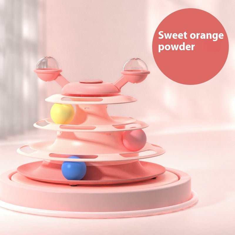 4 Levels Cat Toy Tower Turntable Roller Balls Toys Interactive Intelligence Pets Toys Training Track Puzzle Funny Games Accessories Pet Products - AMIR BAGS INDIA PRIVATE LIMITED