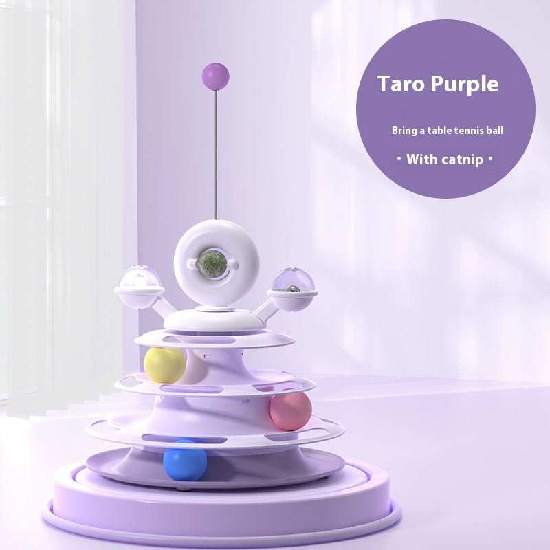 4 Levels Cat Toy Tower Turntable Roller Balls Toys Interactive Intelligence Pets Toys Training Track Puzzle Funny Games Accessories Pet Products - AMIR BAGS INDIA PRIVATE LIMITED