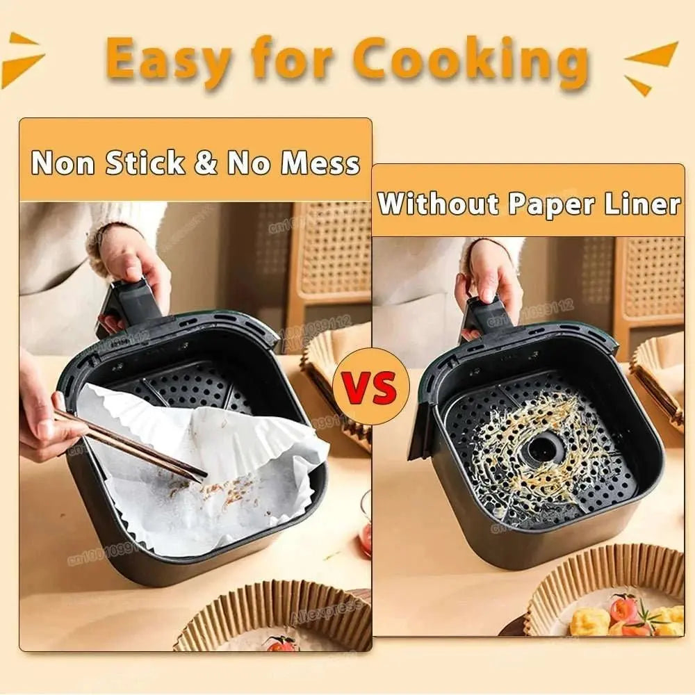50/100Pcs Air Fryer Disposable Paper Non - Stick Airfryer Baking Papers Round Air - Fryer Paper Liners Paper Kitchen Accessories - AMIR BAGS INDIA PRIVATE LIMITED