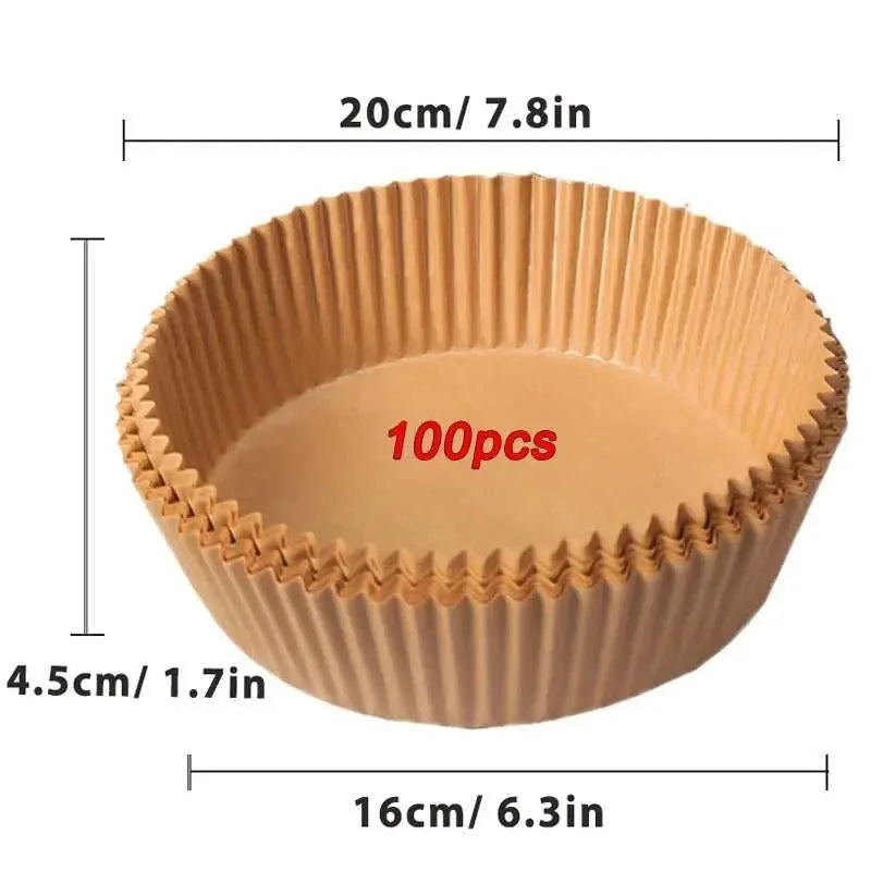 50/100Pcs Air Fryer Disposable Paper Non - Stick Airfryer Baking Papers Round Air - Fryer Paper Liners Paper Kitchen Accessories - AMIR BAGS INDIA PRIVATE LIMITED