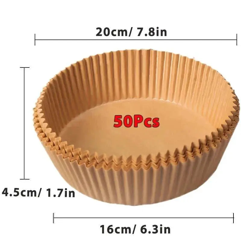 50/100Pcs Air Fryer Disposable Paper Non - Stick Airfryer Baking Papers Round Air - Fryer Paper Liners Paper Kitchen Accessories - AMIR BAGS INDIA PRIVATE LIMITED