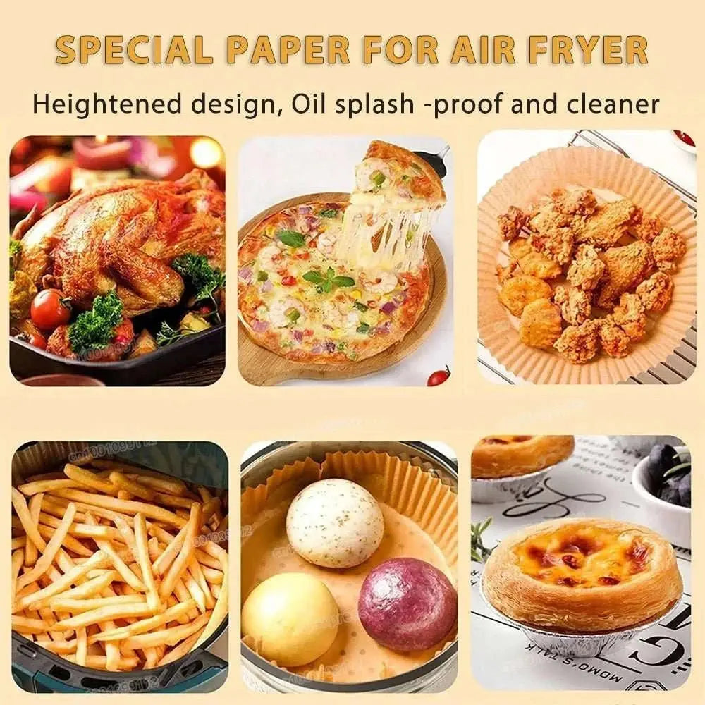 50/100Pcs Air Fryer Disposable Paper Non - Stick Airfryer Baking Papers Round Air - Fryer Paper Liners Paper Kitchen Accessories - AMIR BAGS INDIA PRIVATE LIMITED