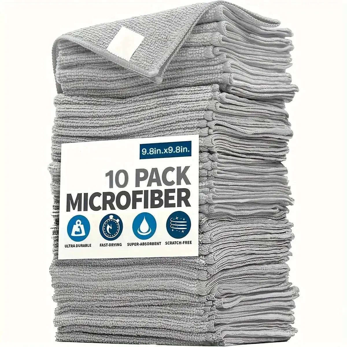 5/10/20pcs Kitchen Towel, Ultra - fine Fiber Light Gray Cleaning Cloth Set, Absorbent, Soft And Stain - removing Cloth - AMIR BAGS INDIA PRIVATE LIMITED