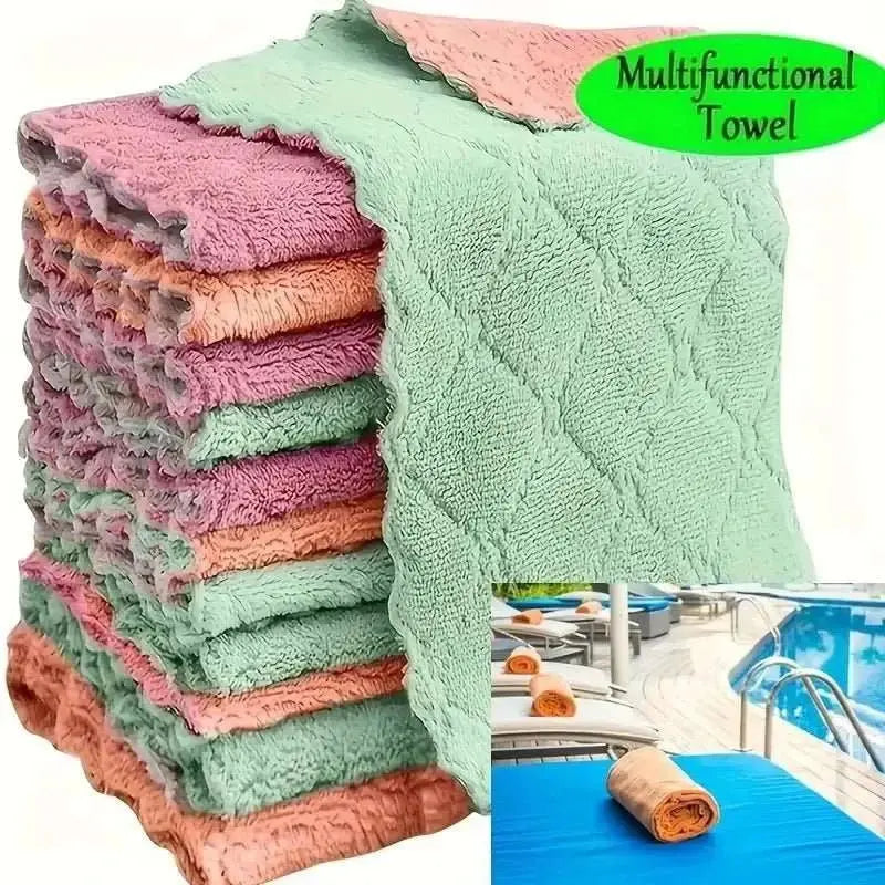 5/10/20pcs Kitchen Towel, Ultra - fine Fiber Light Gray Cleaning Cloth Set, Absorbent, Soft And Stain - removing Cloth - AMIR BAGS INDIA PRIVATE LIMITED