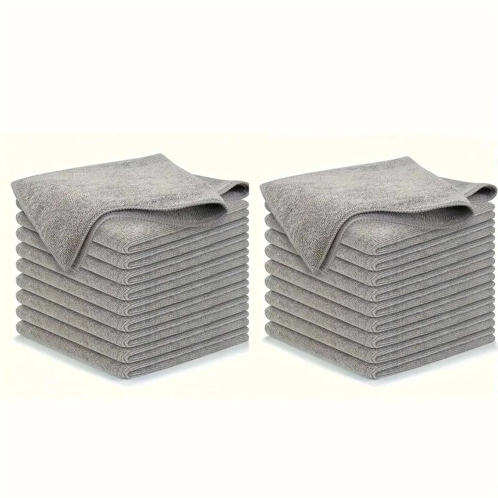 5/10/20pcs Kitchen Towel, Ultra - fine Fiber Light Gray Cleaning Cloth Set, Absorbent, Soft And Stain - removing Cloth - AMIR BAGS INDIA PRIVATE LIMITED