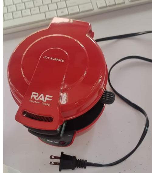 Red 110V hamburger maker sandwich machine with heating pipe and semi-automatic operation