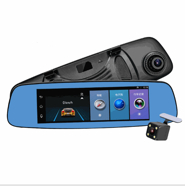 8 inch crane recorder 4G cloud mirror with 1080P HD Android rearview mirror and dual driving recorders including rear camera