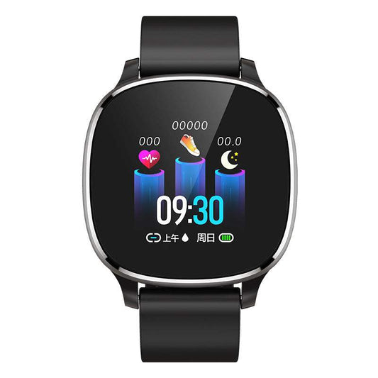 Smart bracelet with large full touch screen, heart rate monitor, and Bluetooth sports tracking.