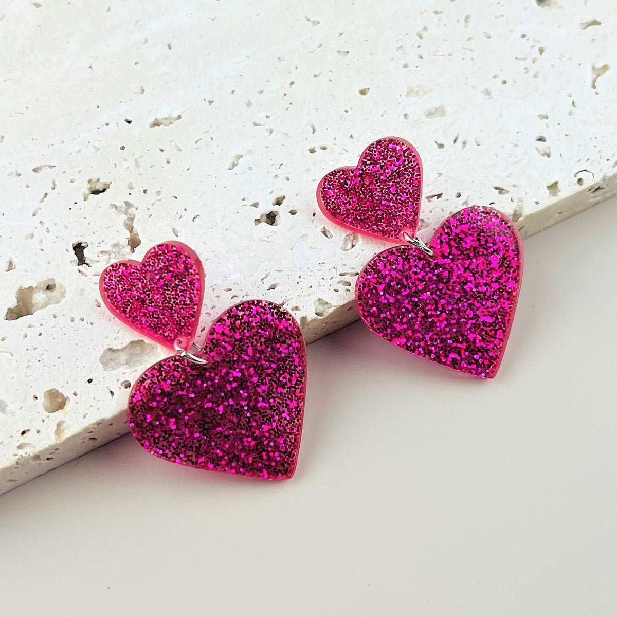 Acrylic Love Earrings Women Valentine's Day Personalized Jewelry - AMIR BAGS INDIA PRIVATE LIMITED