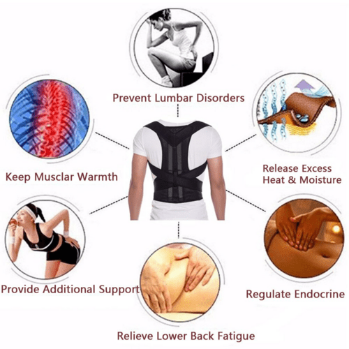Adjustable Posture Corrector Low Back Support Shoulder Brace Belt For - AMIR BAGS INDIA PRIVATE LIMITED