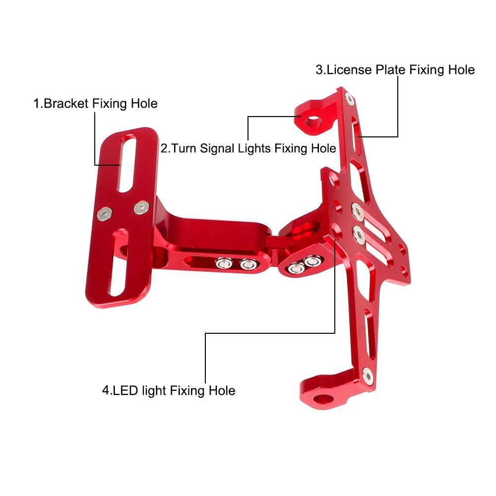 Aluminium Alloy Moto Accessories Tail Mount Holder Frame Adjustable Motorcycle Rear License Plate Holder Fender Eliminator Kit - AMIR BAGS INDIA PRIVATE LIMITED
