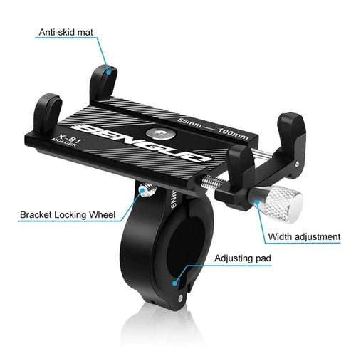 Aluminum Motorcycle Bike Bicycle Holder Mount Handlebar For Cell Phone - AMIR BAGS INDIA PRIVATE LIMITED