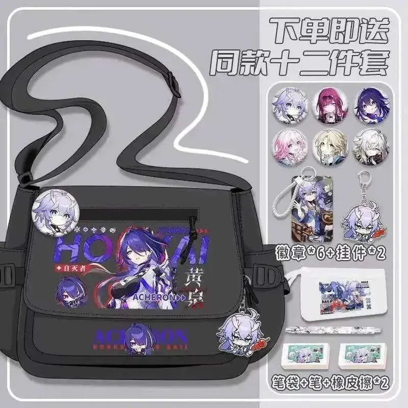 Anime Honkai: Star Rail Aventurine Sparkle Sunday Cosplay Shoulder Student Sports Crossbody Backpack Messenger Bag - AMIR BAGS INDIA PRIVATE LIMITED