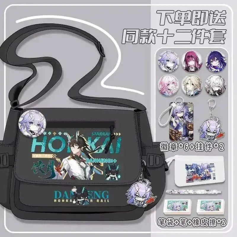 Anime Honkai: Star Rail Aventurine Sparkle Sunday Cosplay Shoulder Student Sports Crossbody Backpack Messenger Bag - AMIR BAGS INDIA PRIVATE LIMITED