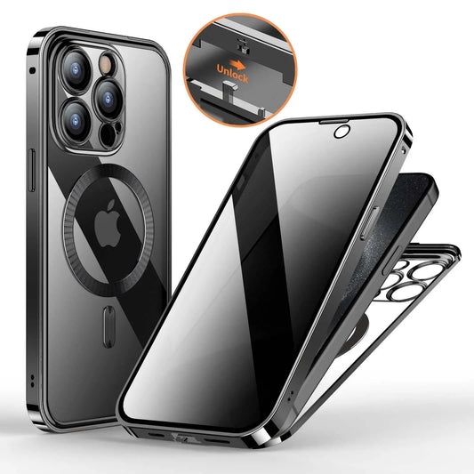 Anti - Privacy Metal Buckle Magnetic Support Wireless Charging Double - Sided Lens Full Cover Phone Case Protective Cover - AMIR BAGS INDIA PRIVATE LIMITED