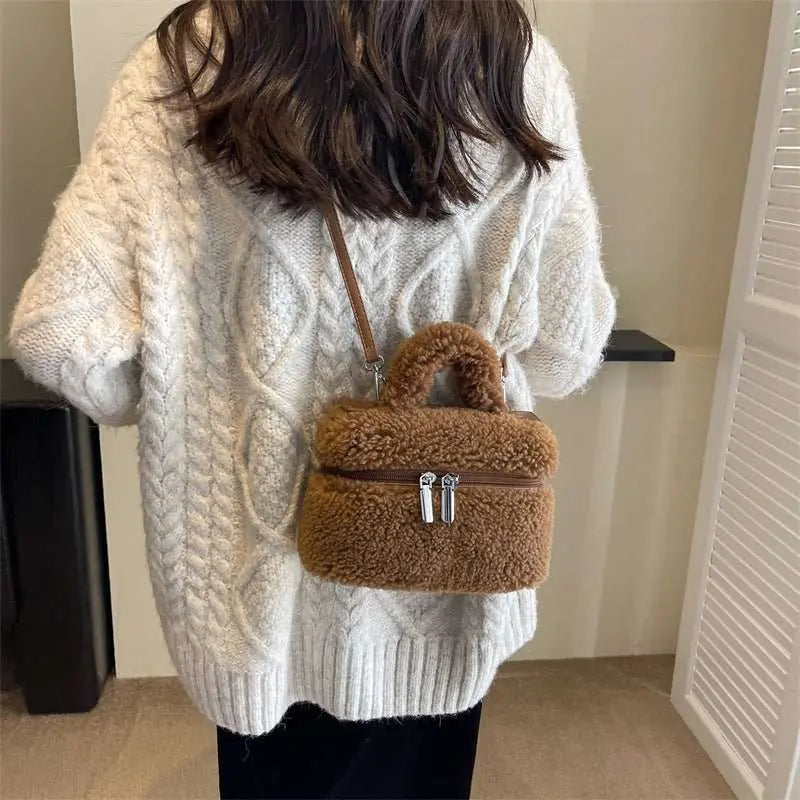 Autumn And Winter Lamb Wool Niche Popular Women's Bags Plush Portable - AMIR BAGS INDIA PRIVATE LIMITED