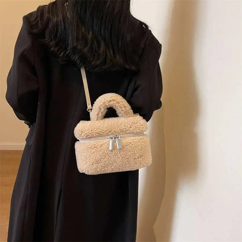 Autumn And Winter Lamb Wool Niche Popular Women's Bags Plush Portable - AMIR BAGS INDIA PRIVATE LIMITED
