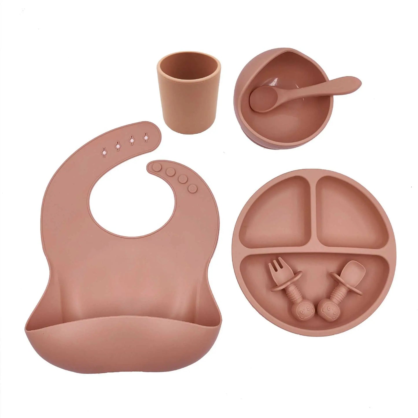 Baby Cutlery Set Silicone Bib Silicone Cup Spoon - AMIR BAGS INDIA PRIVATE LIMITED