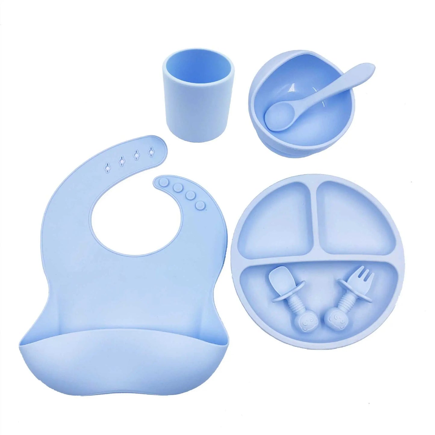 Baby Cutlery Set Silicone Bib Silicone Cup Spoon - AMIR BAGS INDIA PRIVATE LIMITED