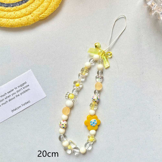 Beaded Flower Mobile Phone Lanyard Jewelry Accessories Hand Rope Lanyard - AMIR BAGS INDIA PRIVATE LIMITED