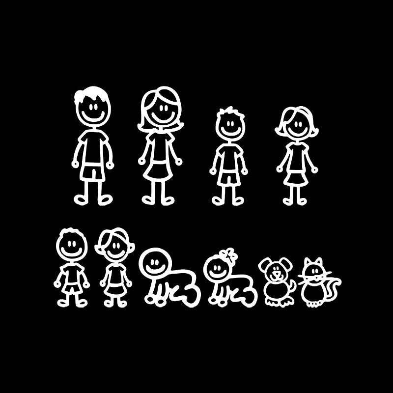 Big Family Cartoon Car Stickers Funny - AMIR BAGS INDIA PRIVATE LIMITED