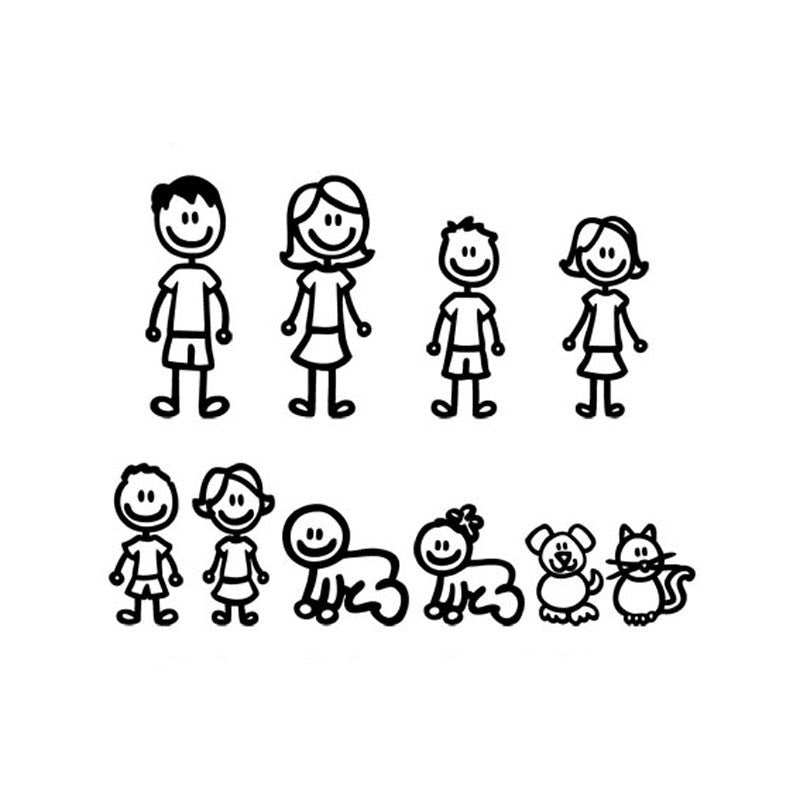 Big Family Cartoon Car Stickers Funny - AMIR BAGS INDIA PRIVATE LIMITED