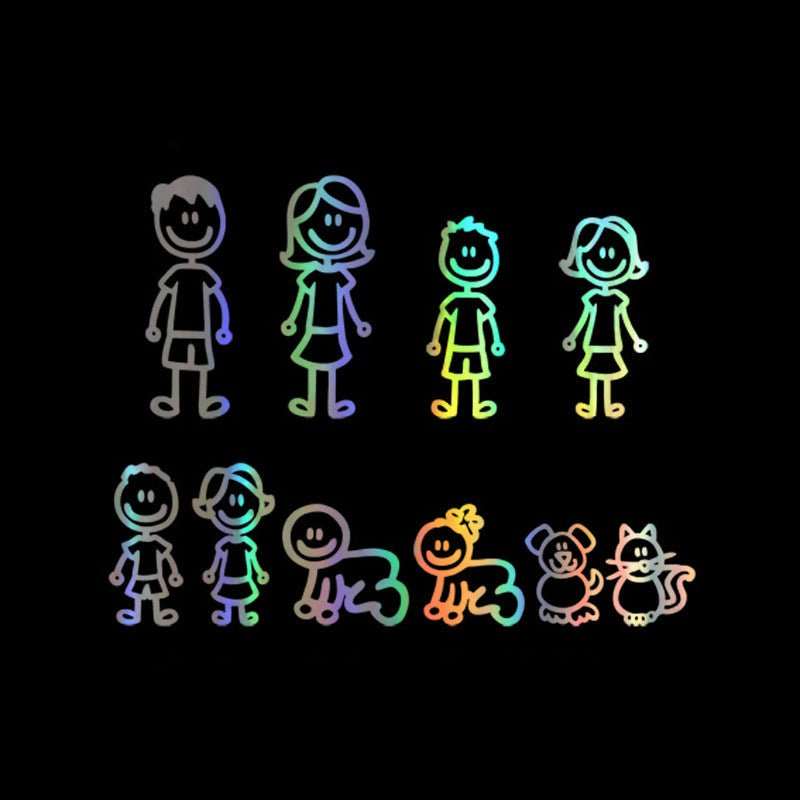 Big Family Cartoon Car Stickers Funny - AMIR BAGS INDIA PRIVATE LIMITED