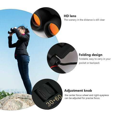 Binoculars 30x60 Zoom Outdoor Travel Compact Folding Telescope Hunting - AMIR BAGS INDIA PRIVATE LIMITED