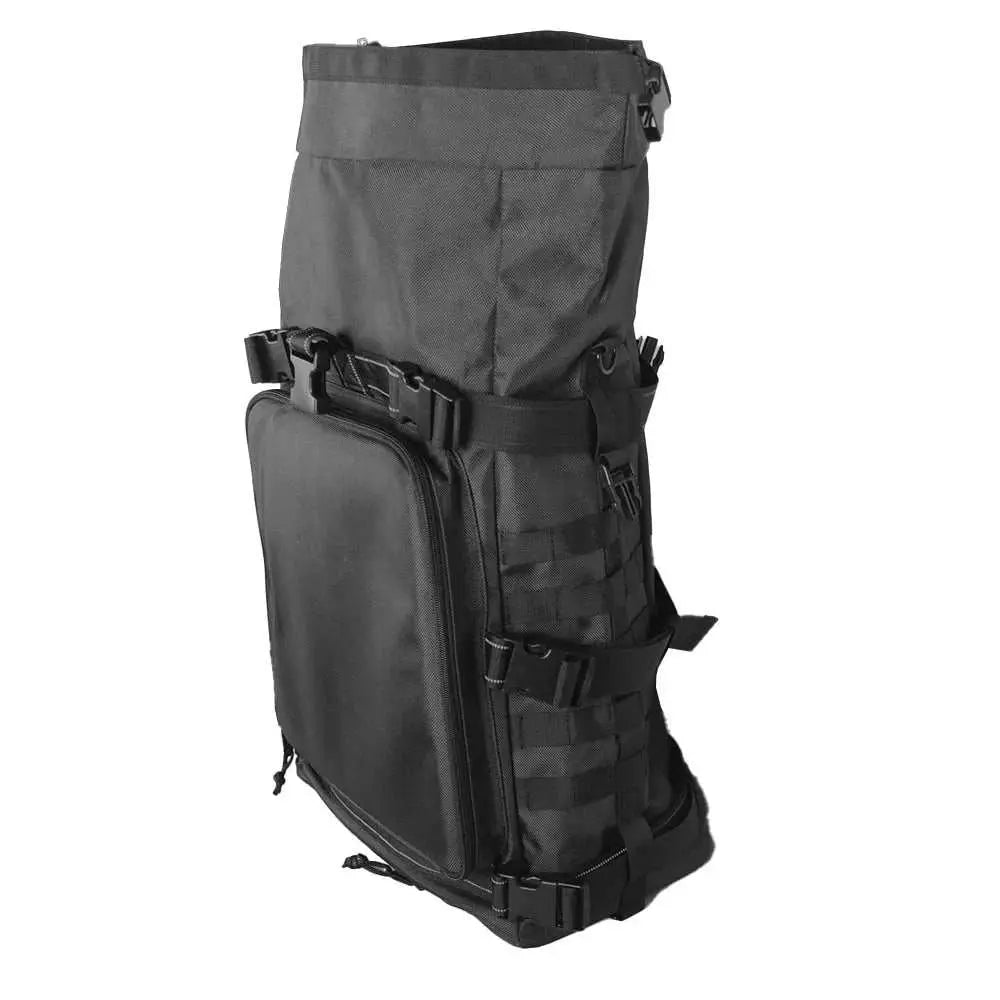 Black Expandable Motorcycle Tail Bag Travel Luggage Sissy Bar Bag Motorcycle Gear Backpack with Sissy Bar Straps - AMIR BAGS INDIA PRIVATE LIMITED