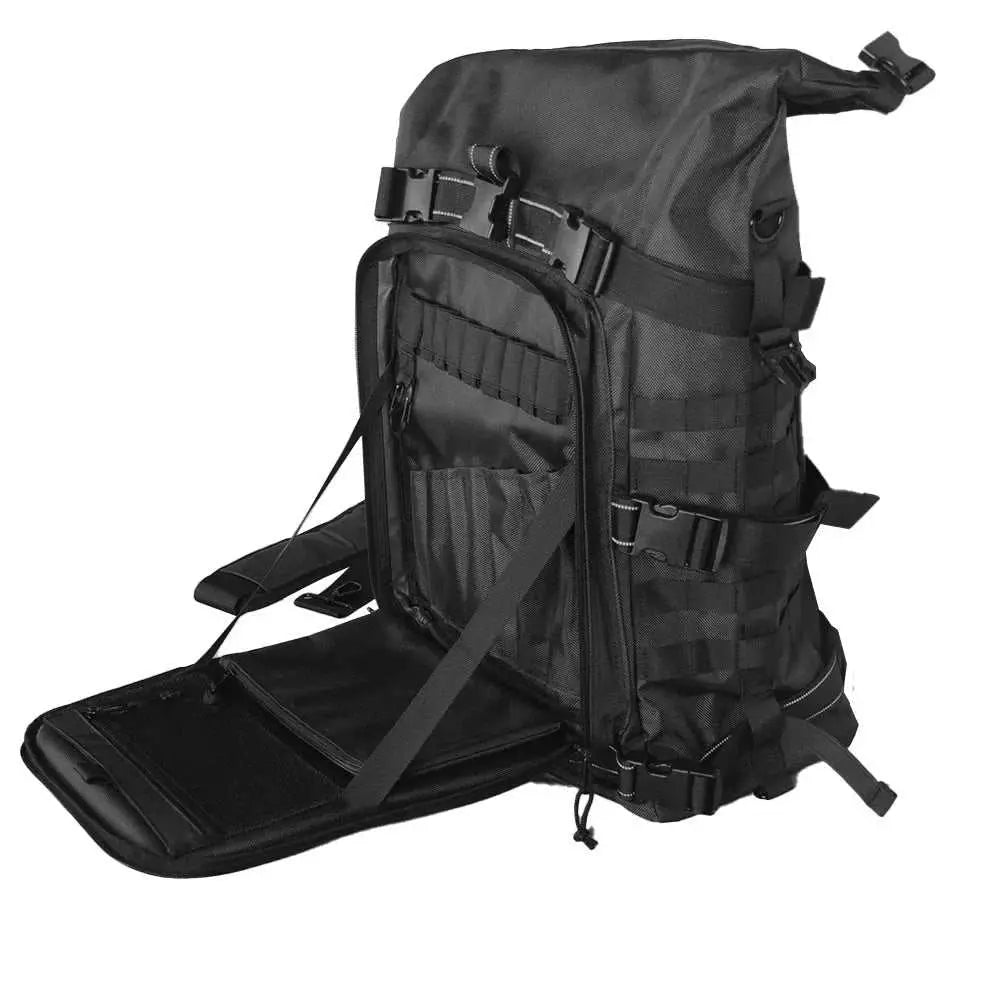 Black Expandable Motorcycle Tail Bag Travel Luggage Sissy Bar Bag Motorcycle Gear Backpack with Sissy Bar Straps - AMIR BAGS INDIA PRIVATE LIMITED