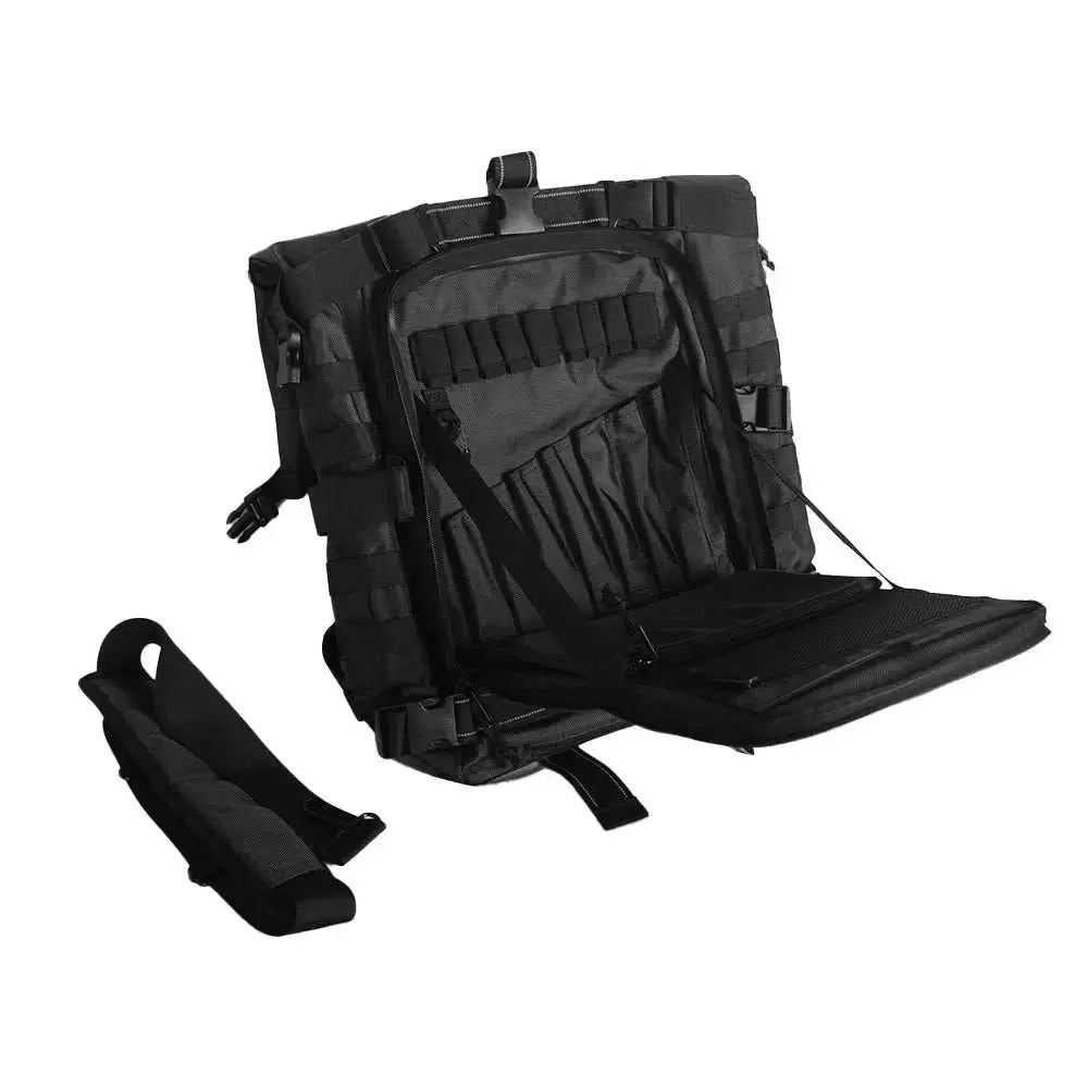 Black Expandable Motorcycle Tail Bag Travel Luggage Sissy Bar Bag Motorcycle Gear Backpack with Sissy Bar Straps - AMIR BAGS INDIA PRIVATE LIMITED