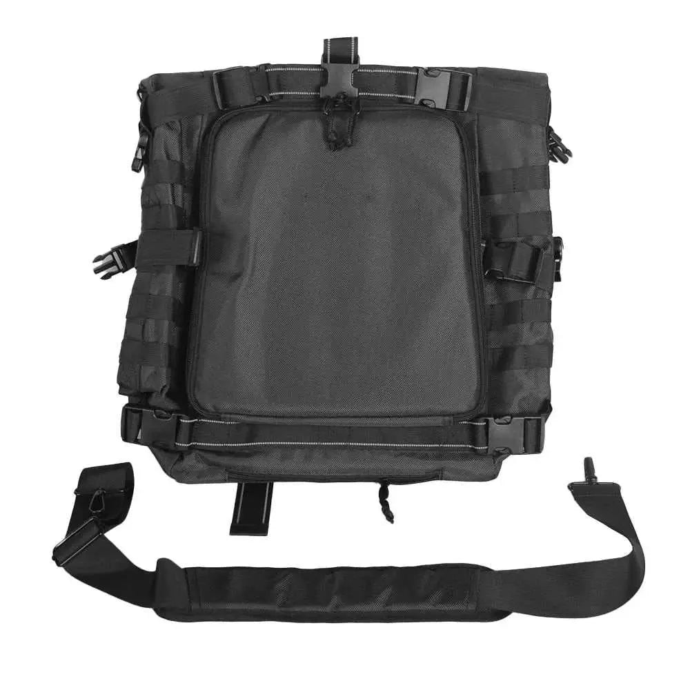 Black Expandable Motorcycle Tail Bag Travel Luggage Sissy Bar Bag Motorcycle Gear Backpack with Sissy Bar Straps - AMIR BAGS INDIA PRIVATE LIMITED
