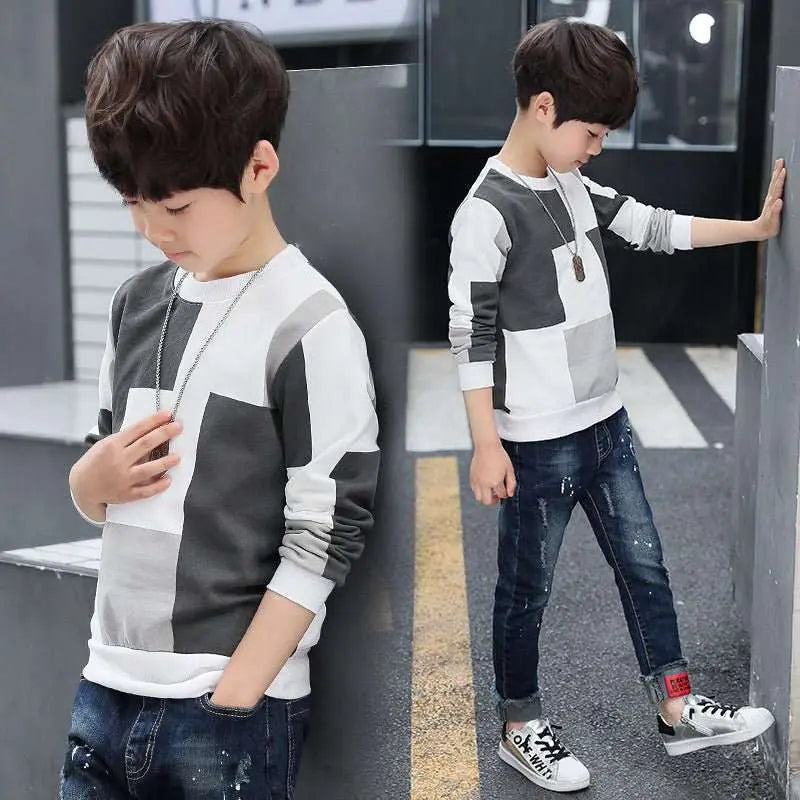 Boys' Autumn Long - sleeved T-shirts For Big Boys And Girls - AMIR BAGS INDIA PRIVATE LIMITED