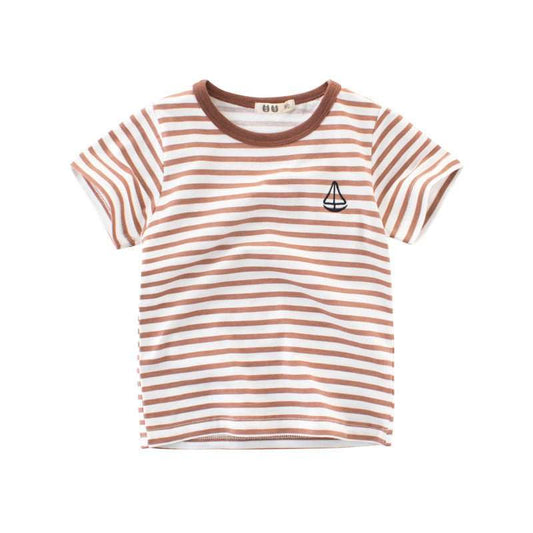 Boys' Cotton Kids Striped T-Shirt - AMIR BAGS INDIA PRIVATE LIMITED