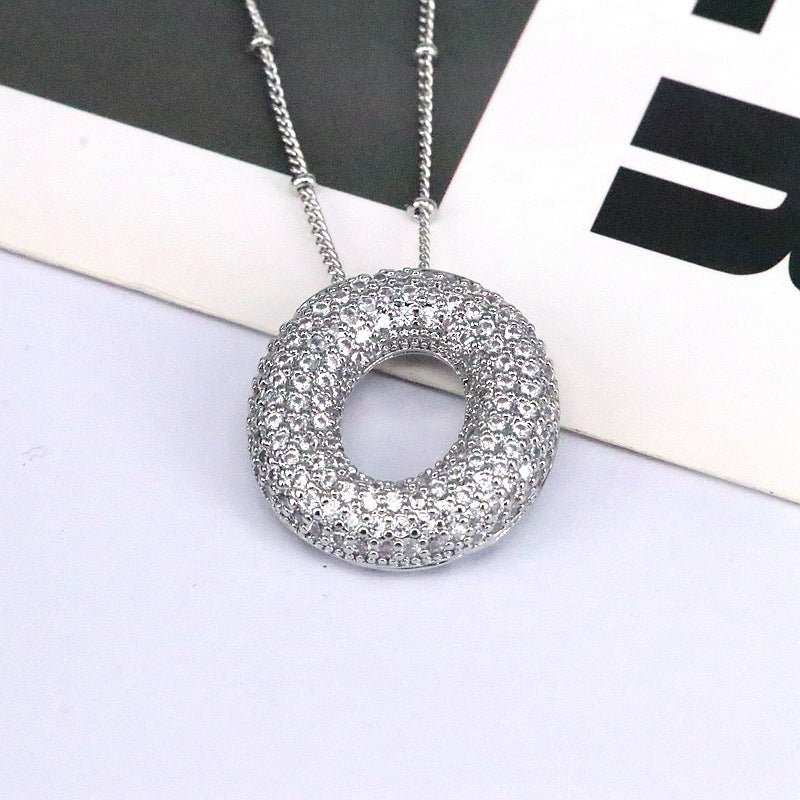 Brass Zircon Bubble Balloon Letter Pendant Necklace For Women - AMIR BAGS INDIA PRIVATE LIMITED