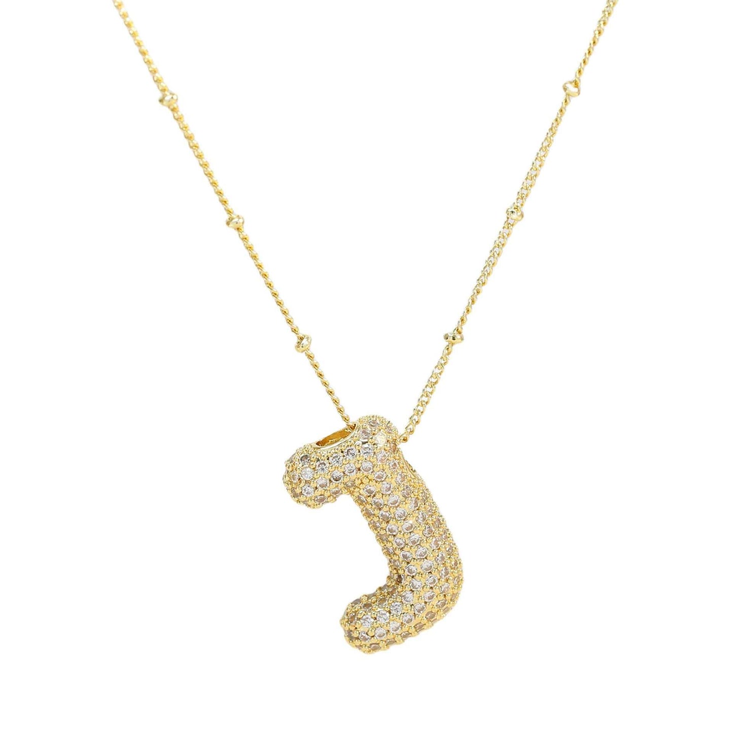 Brass Zircon Bubble Balloon Letter Pendant Necklace For Women - AMIR BAGS INDIA PRIVATE LIMITED