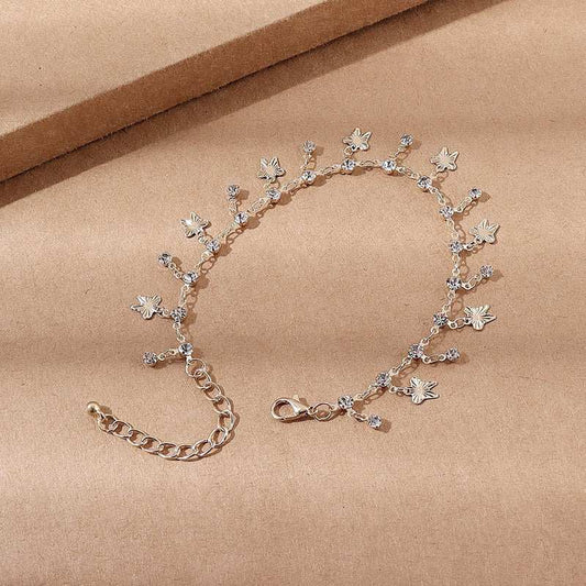Butterfly Tassel Anklet Colorful Oil Necklace Flowers Leaves - AMIR BAGS INDIA PRIVATE LIMITED