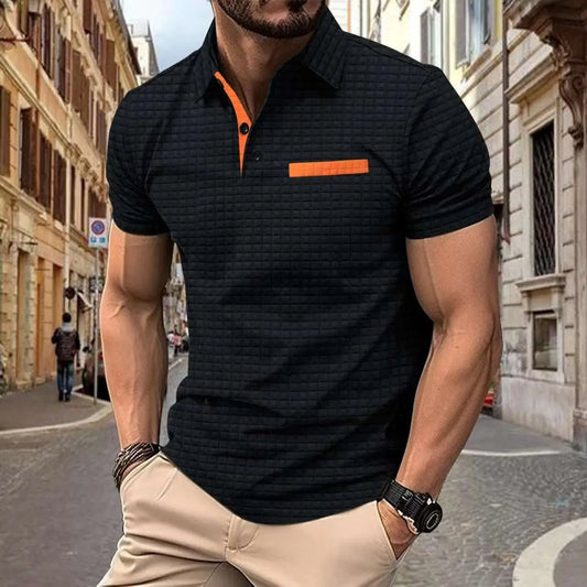 Button Jacquard Plaid Men's Sports Polo Shirt MenProduct information:Pattern: PlaidColor: black, light gray, orange, navy blue, dark gray, whiteDetails of clothing style: SlitSize: S,M,L,XL,XXL,XXXLVersion: LooseApDropshipmanAMIR BAGS INDIA PRIVATE LIMITEDnull