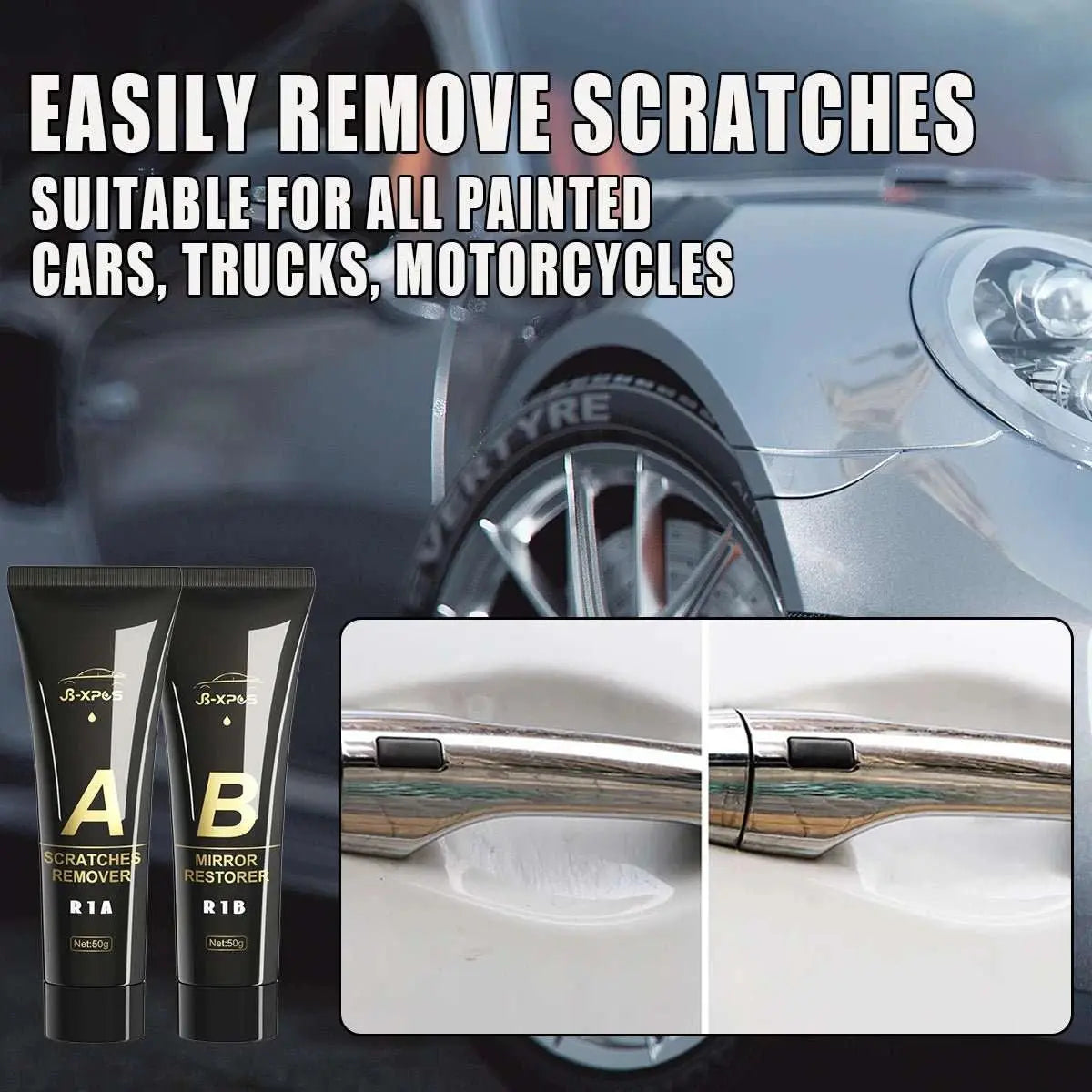 Car Scratch Remover Paint Care Tools Auto Remover Scratches Repair Polishing Auto Body Grinding Compound Anti Scratch Wax R1 - AMIR BAGS INDIA PRIVATE LIMITED