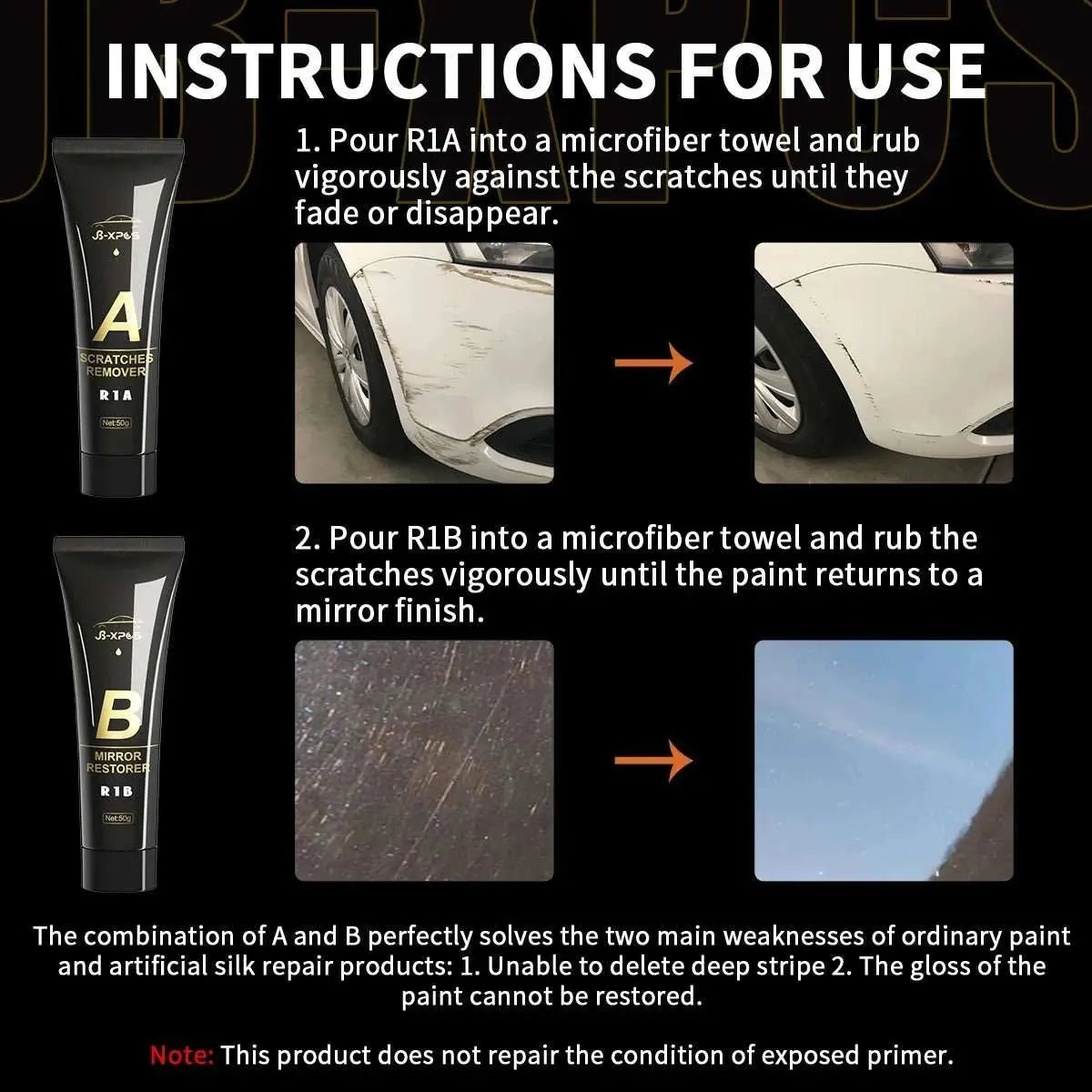 Car Scratch Remover Paint Care Tools Auto Remover Scratches Repair Polishing Auto Body Grinding Compound Anti Scratch Wax R1 - AMIR BAGS INDIA PRIVATE LIMITED