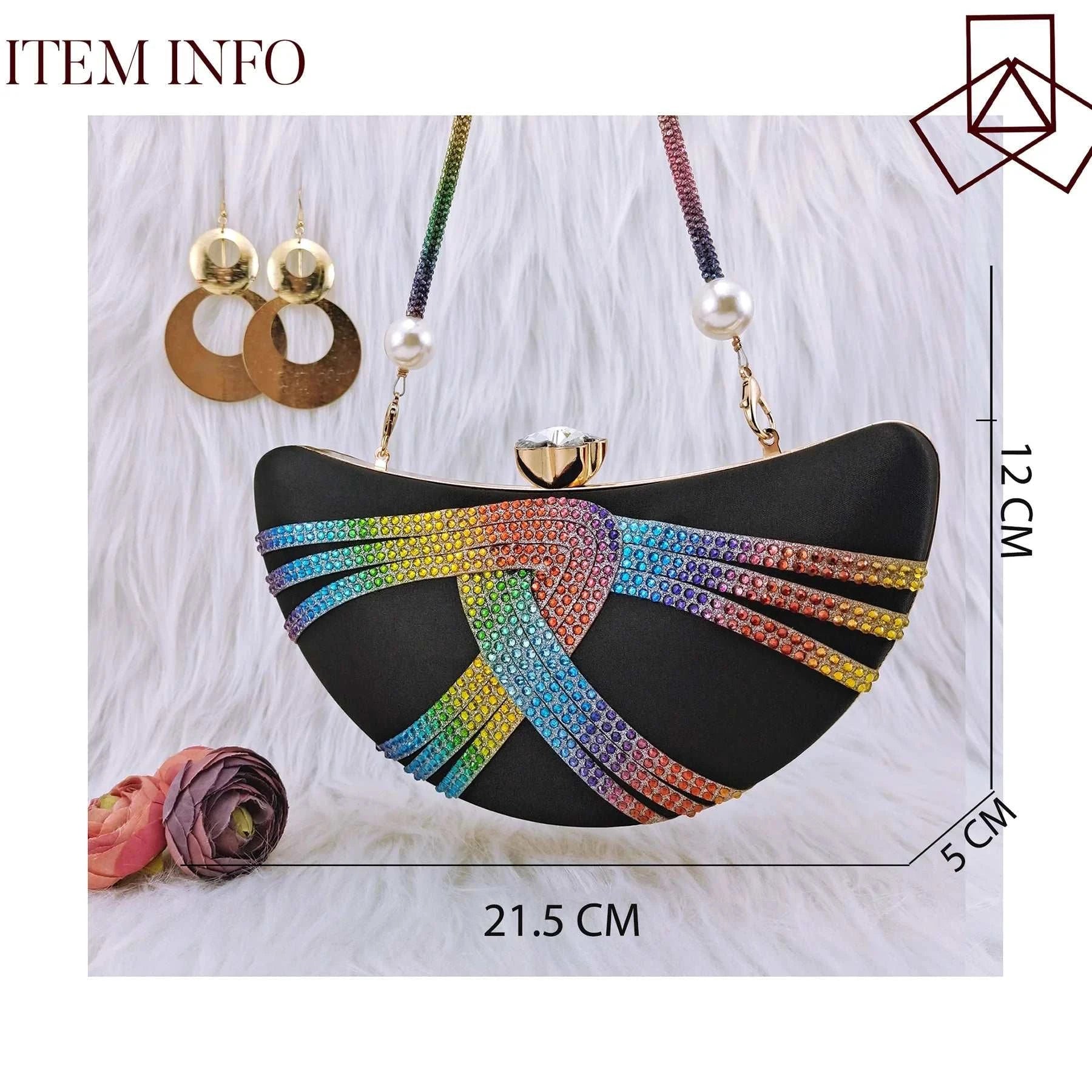 Carol Party Italian Design Blue Unique Moon Women's Bag Nigeria Luxury Brand Fashion Crystal Crossbody Bag Handbag Wallet - AMIR BAGS INDIA PRIVATE LIMITED