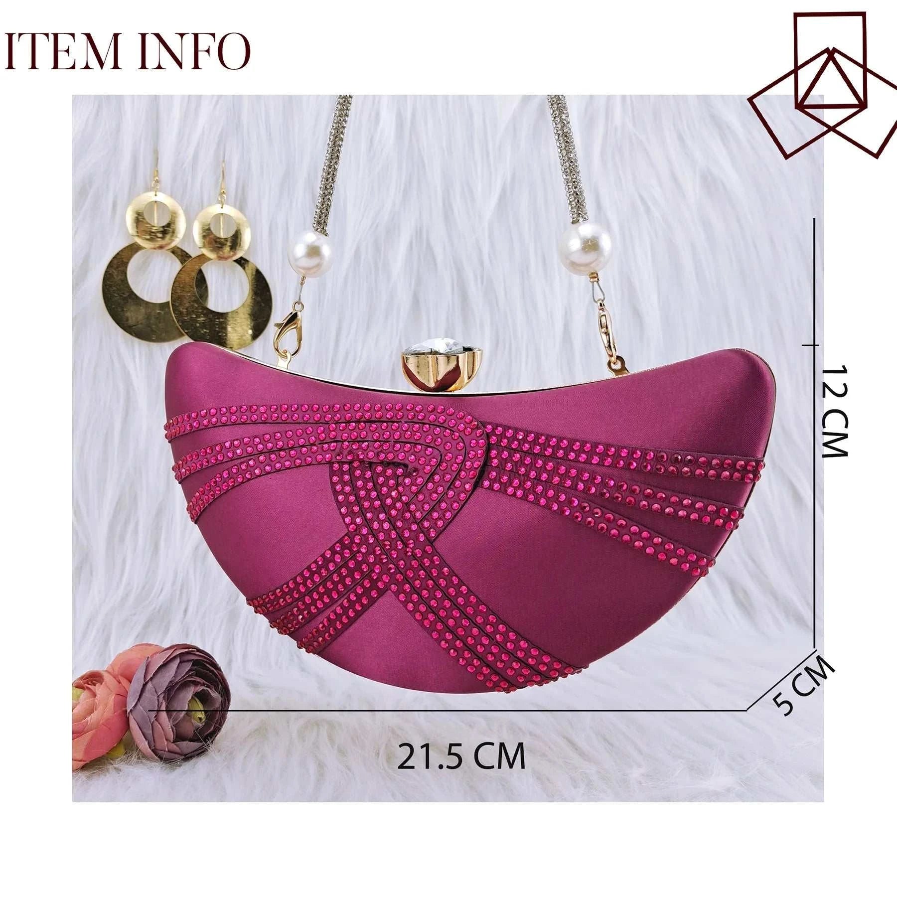 Carol Party Italian Design Blue Unique Moon Women's Bag Nigeria Luxury Brand Fashion Crystal Crossbody Bag Handbag Wallet - AMIR BAGS INDIA PRIVATE LIMITED