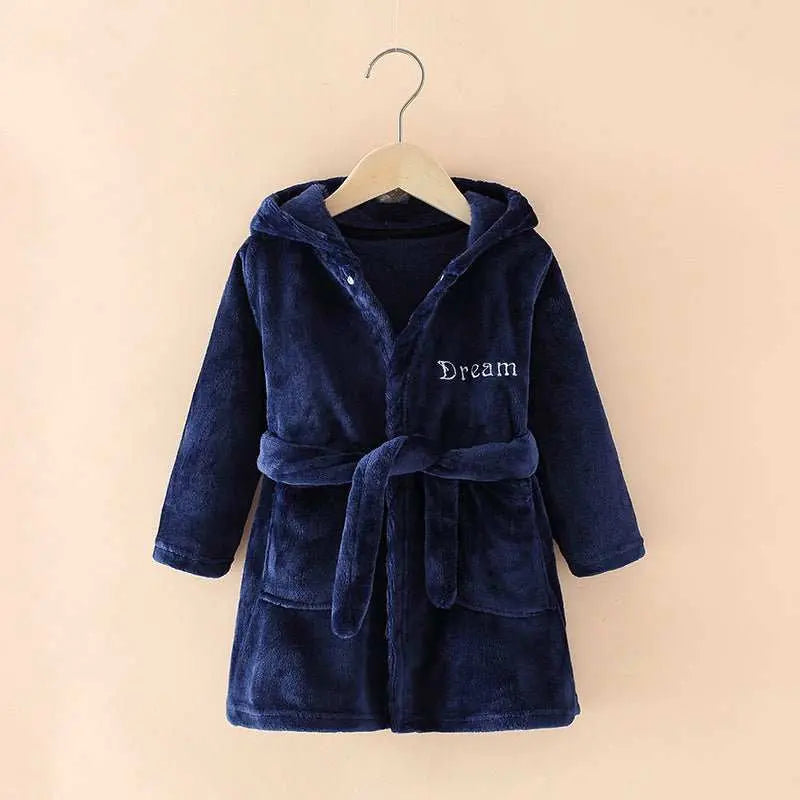 Cartoon Home Clothes Nightgown Bathrobe Children Pajamas Flannel - AMIR BAGS INDIA PRIVATE LIMITED