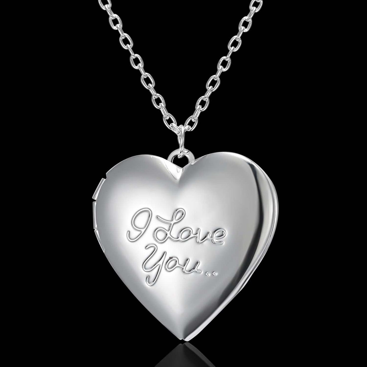 Carved Design Love Necklace Personalized Heart - shaped Photo Frame Pendant Necklace For Women Family Jewelry For Valentine's Day - AMIR BAGS INDIA PRIVATE LIMITED