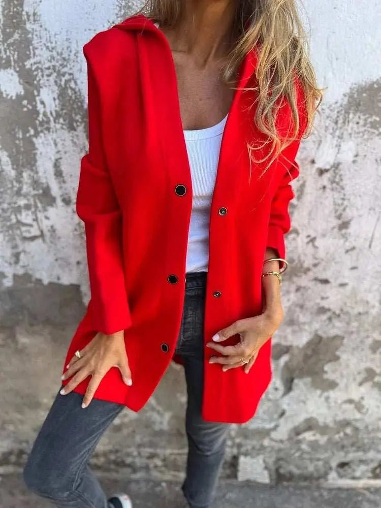 Casual Hooded Single - Breasted Cardigan Fashion Loose Solid Color Jacket Spring And Autumn Women's Clothing - AMIR BAGS INDIA PRIVATE LIMITED